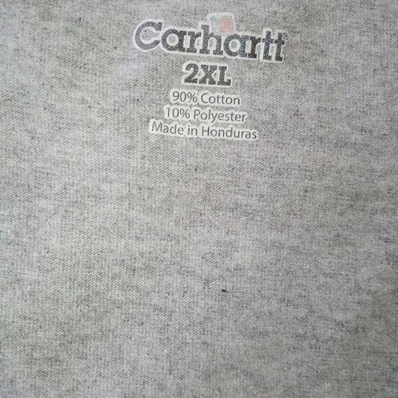 CARHARTT MEN'S LONG SLEEVE WORKWEAR T SHIRT HEATHER GRAY LOGO ON POCKET SIZE 2XL - Picture 5 of 6